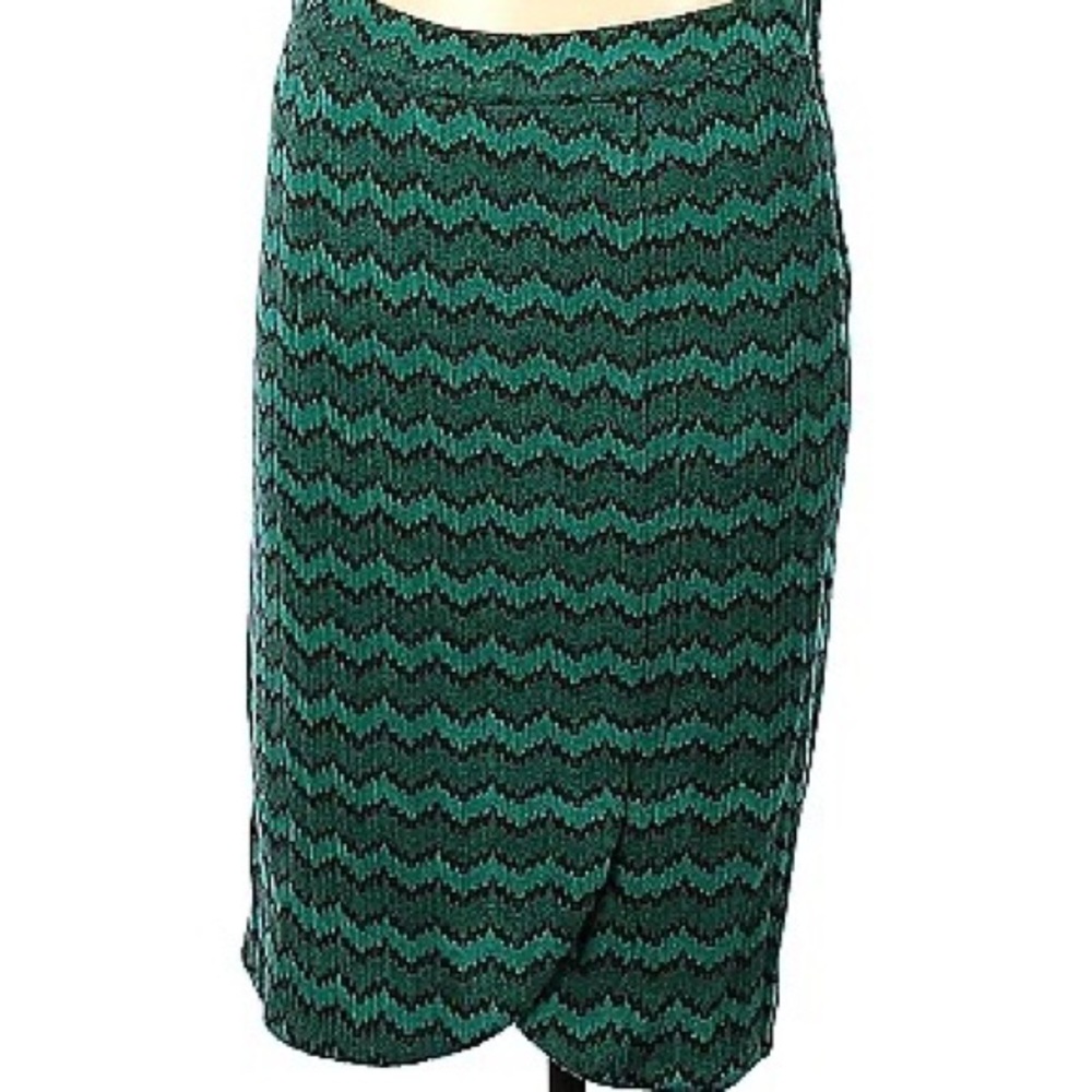 Sabine Green Chevron Print Skirt M